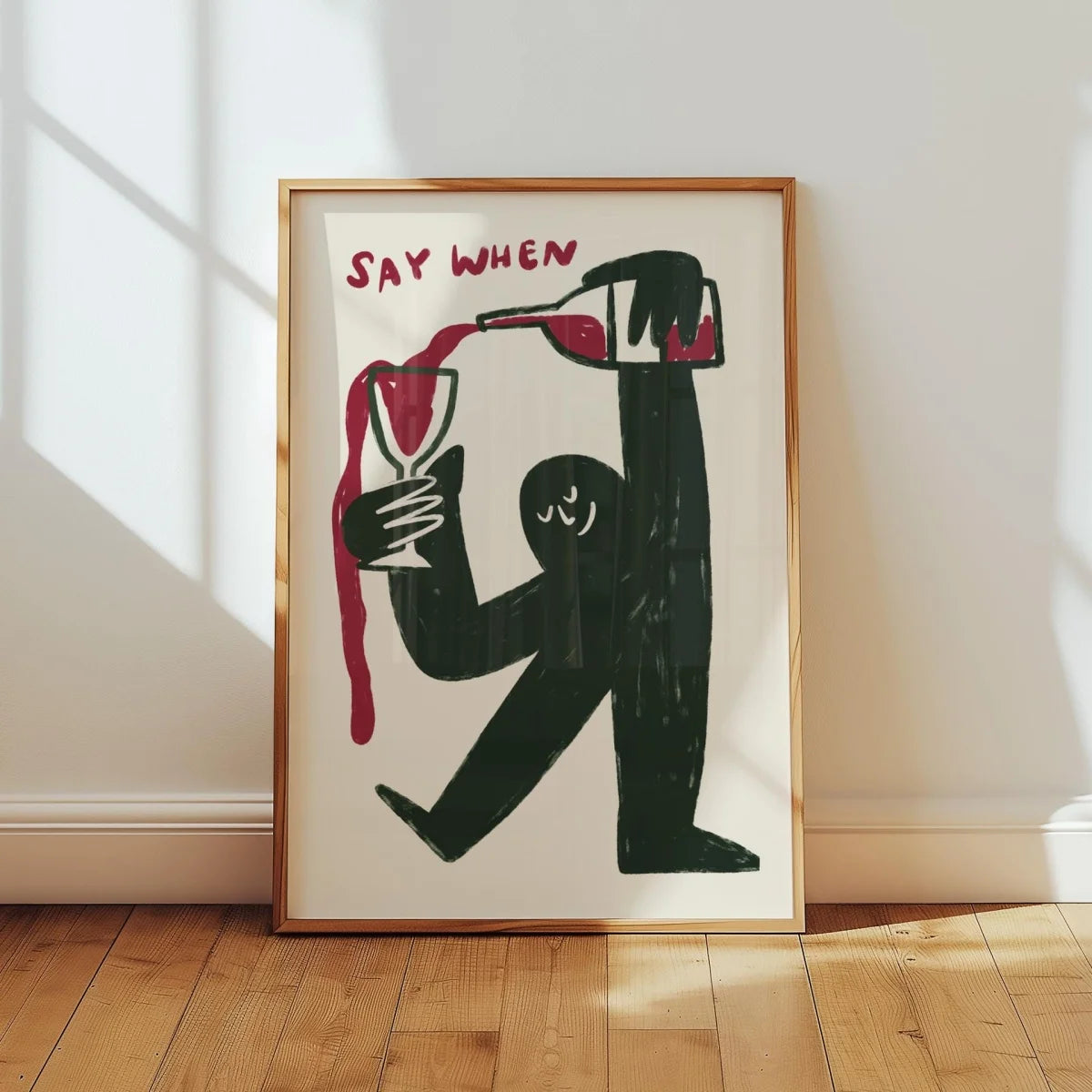affiche abstraite moderne toile sans cadre say when rouge minimaliste salon cuisine