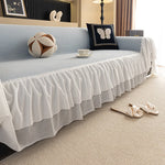 housse canapé universelle chenille gris clair douce salon moderne élégant