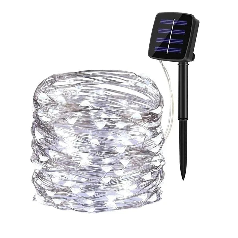 guirlande lumineuse solaire 7m 12m 22m 32m 40m multicolore blanc doré moderne