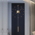 horloge murale moderne or métal aiguilles quartz géométrique minimaliste visage unique ensemble multi pièces