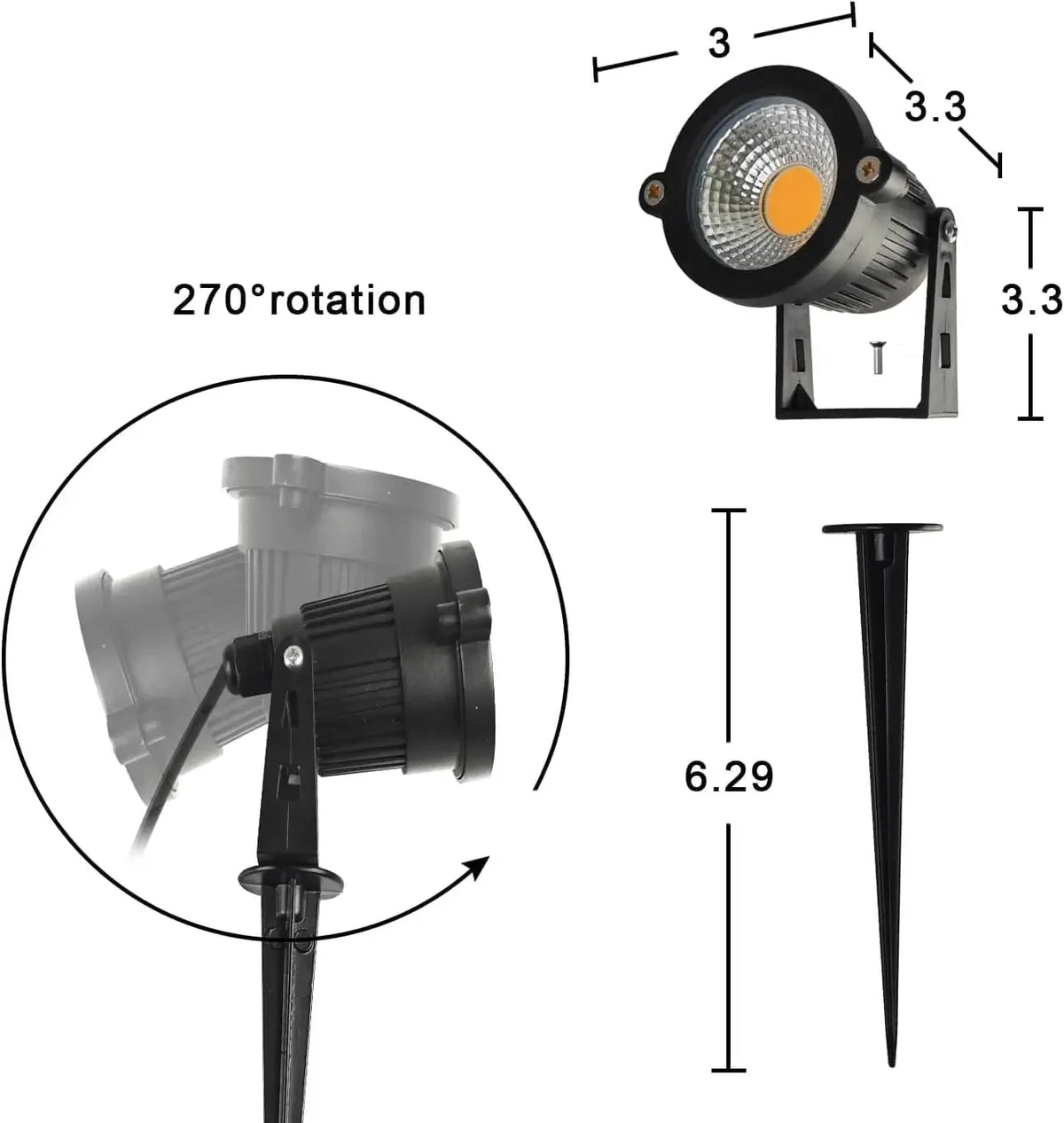 spots paysage led modernes noirs étanches ip65 pack 10w 5w 20 unités 20 vis