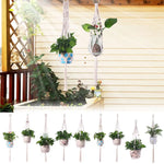 support plante suspendue macramé blanc cassé artisanal anneau métallique pot plante balcon jardinintérieur