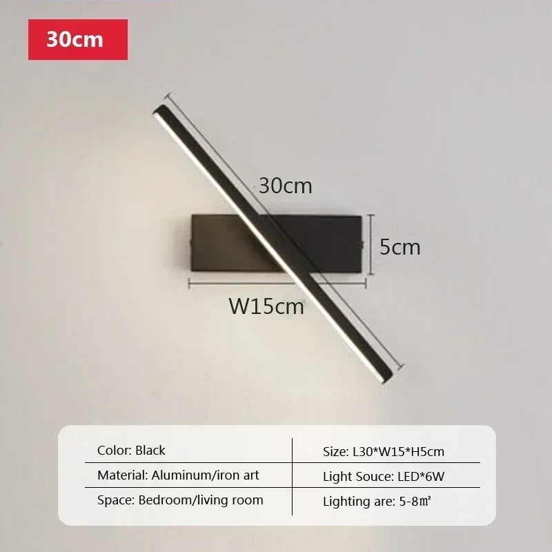 lampe murale moderne applique led noir blanc minimaliste fixée plaque