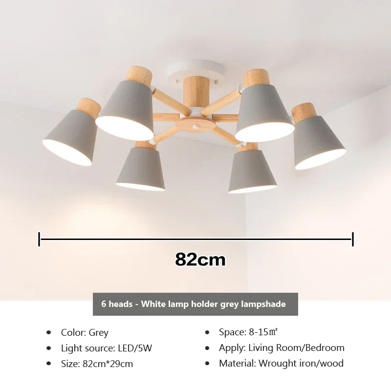 lampe suspendue conique bois blanc moderne scandinave ampoules e27 ajustable suction chambre salonhôtel restaurant