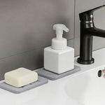porte savon silicone texturé gris foncé gris clair moderne minimaliste rapide absorption salle bain