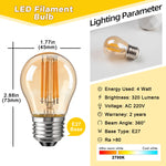 ampoule led filament transparente dorée vintage base e27 2700k 250 lumens 4w salon