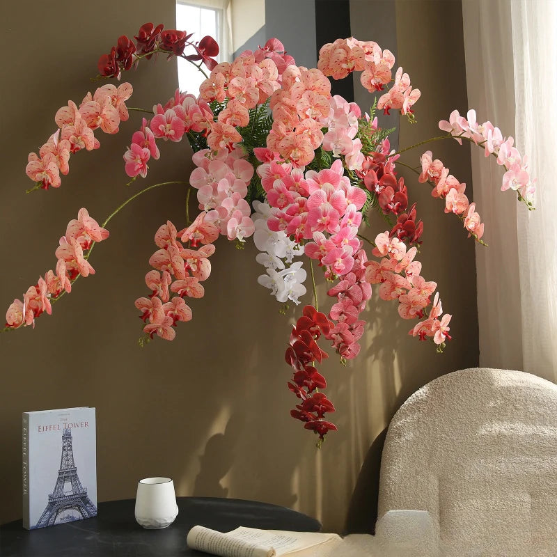 décoration intérieure orchidées artificielles 103cm rose blanc violet rouge moderne minimaliste