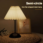 lampe semi circulaire plissée moderne blanc noir ambiance douce(toucher interrupteur)