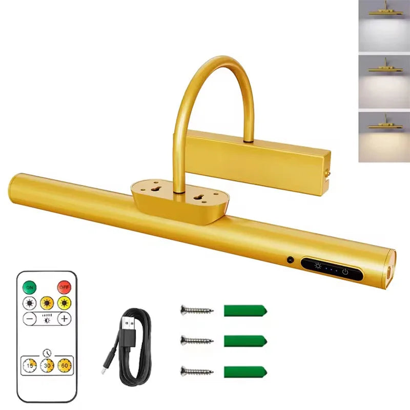 lampe led cadre or moderne rechargeable télécommande indicateur vis murale