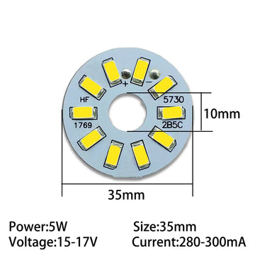 plaque led 5w 35mm 40mm gris clair natural white pure white warm white moderne