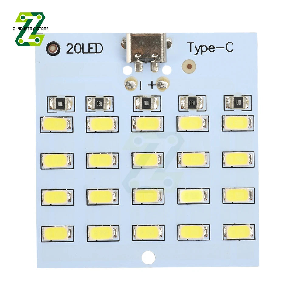 Panneau LED blanc 52mm 50mm USB Type 20 LED emergency light