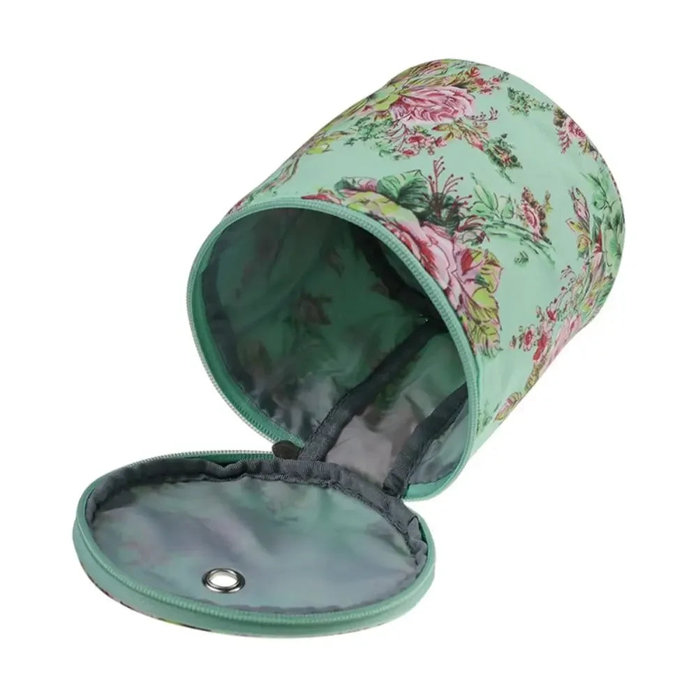 sac main rond polyestère réutilisable multi usages vert rose patchwork vintage fleur animal gravures