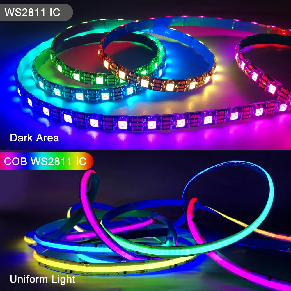 ruban led flexible couleur rvb adhésif double face moderne minimaliste 720 diodes led intégées