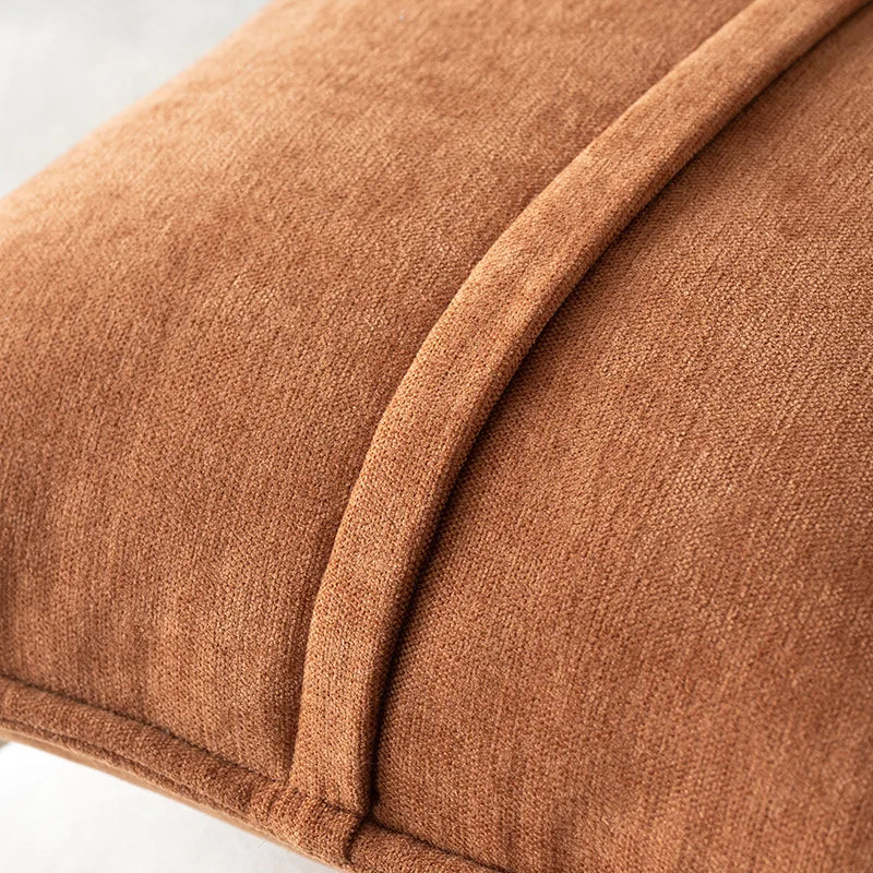 taies d'oreillers carrées velours moderne marron beige orange opaques non toxiques 100% polyester
