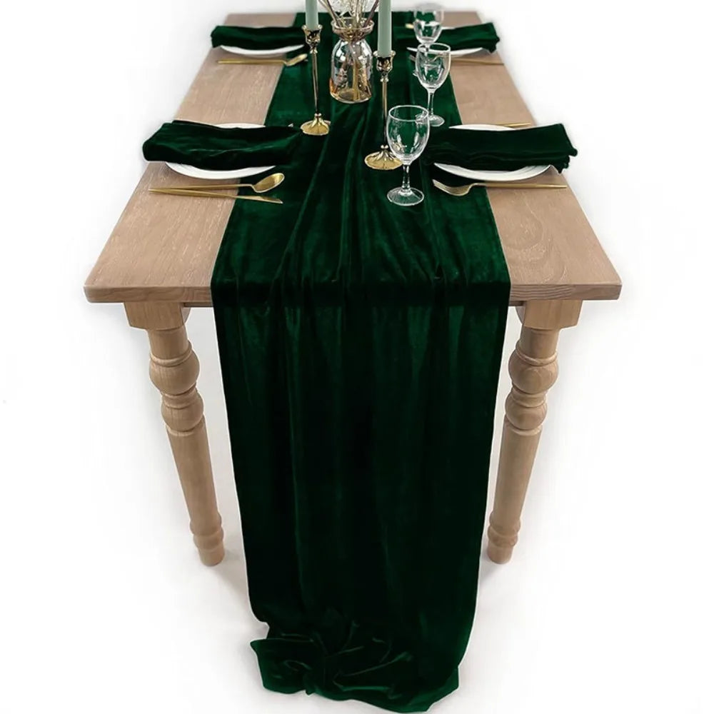 nappe table festive velours plissé bordeaux vert foncé imperméable réutilisable machine printemps été automne