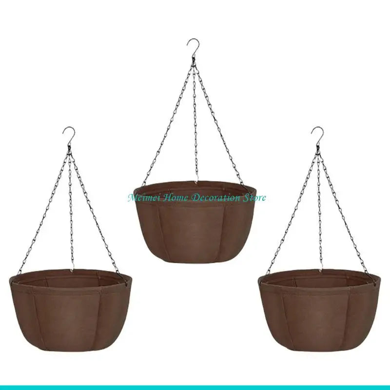 panier suspendu marron moderne crochet chaînes extérieur élégant résistant texturé caractère espace embellir jardin
