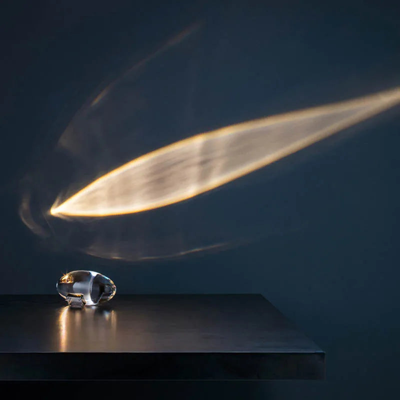 Lampe de chevet design italien LED cristal oeil du ciel forme d'oeuf blanc
