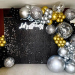 rideau scintillant or argent moderne 1m 2m carreaux dorés mariage anniversaire fête