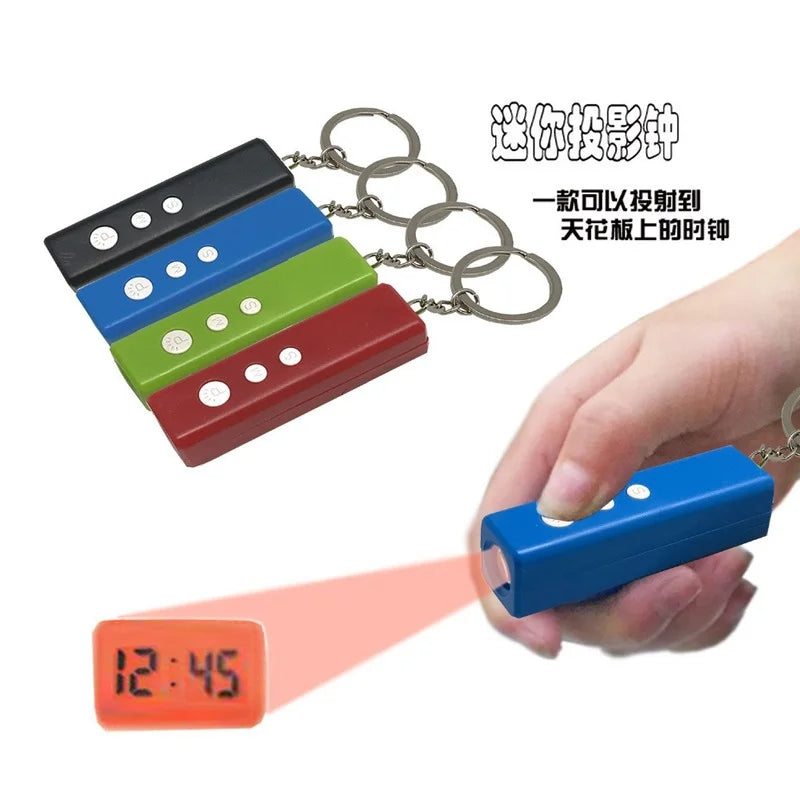 projecteur horloge portable digitale lcd anneau porte clefs noir bleu vert rouge moderne compact