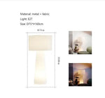 lampe table moderne blanc abat jour tissu pied fer éclairage intérieur
