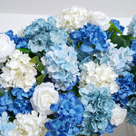 arche décorative mariage fleurs artificielles bleu blanc vert extérieur décoration maison