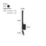 lampe murale moderne led réglable noir blanc cuisine chambre coucher