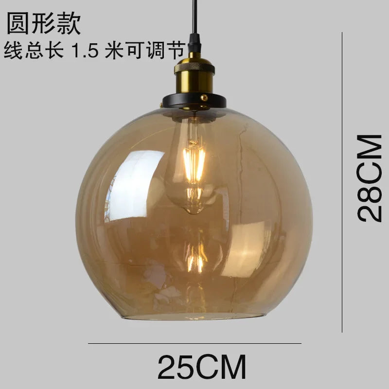 suspension lumineuse industrielle vintage verre transparent doré filaire 90 260V 249 2000lm