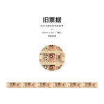 ruban adhésif vintage rétro motifs anciens chiffres lettres opacité beige noir scrapbooking diy