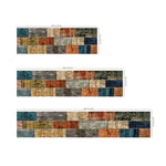 tapis moderne patchwork imprimé bleu vert orange gris polyester résistant intérieur salon chambre
