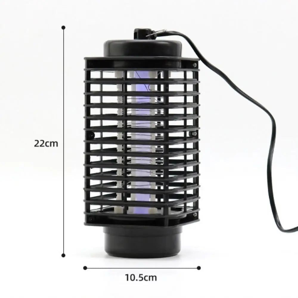 lampe anti moustiques electrique noir moderne barreaux horizontaux 22cm hauteur 10.5cm diametre