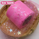 ruban tulle étoiles holographiques violet rose bleu clair noir blanc clips