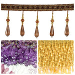 ruban décoratif pompons marron doré violet rose blanc floral élégant traditionnel bricolage couture