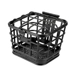 panier avant vélo noir sac guidon couvercle plastique moderne utilitaire fixations métalliques aérée grille