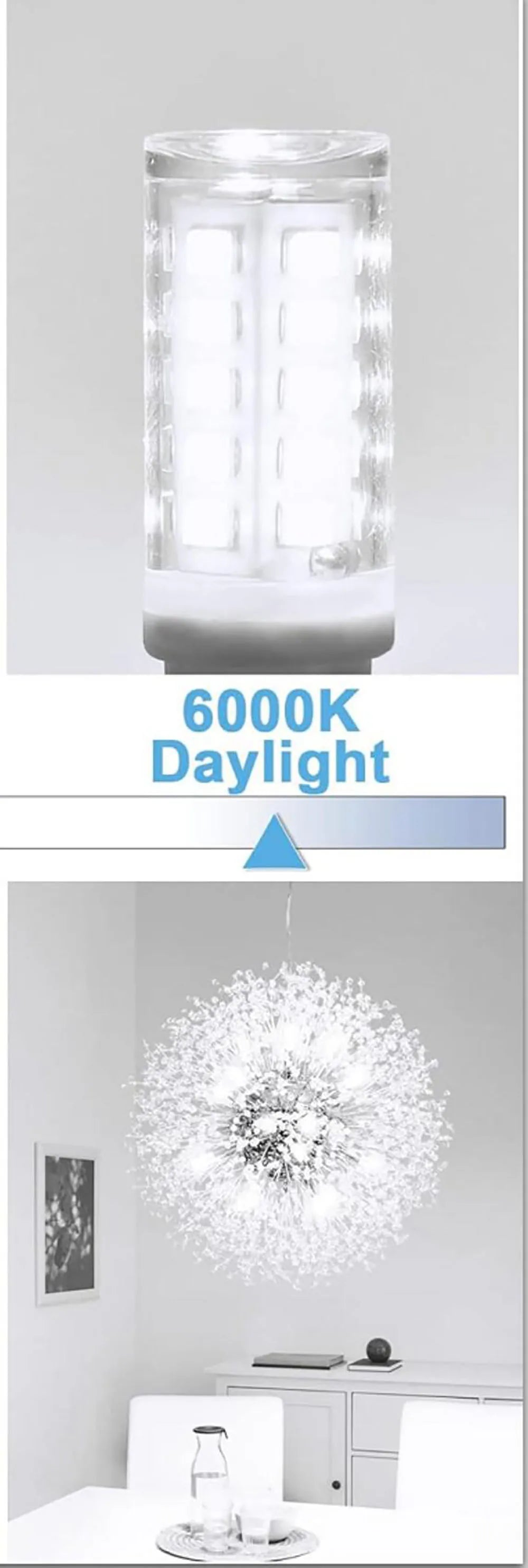 Ampoule LED G9 18W 3000K 4000K 6000K carrés dorés moderne blanc opaquant