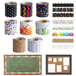 rubans decoratifs adhesifs multicolores motifs floraux points zigzag feuilles rustiques noirs blancs