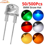Diodes led 8mm bleu vert rouge blanc jaune ultra lumineuses lots grandes quantités