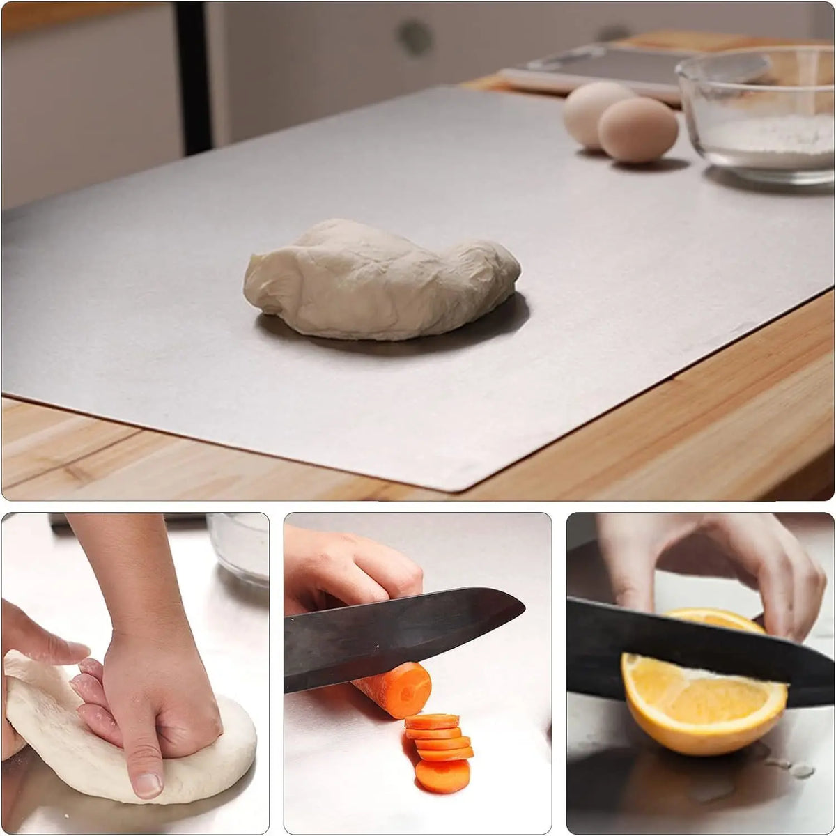 planche découper acier inoxydable 50x40 cm moderne lisse argentée cuisine couteau légumes pâtisserie
