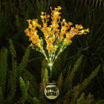 lampe solaire extérieure fleur artificielle jaune vert métal décorative jardin nuit led rechargeableextérieur