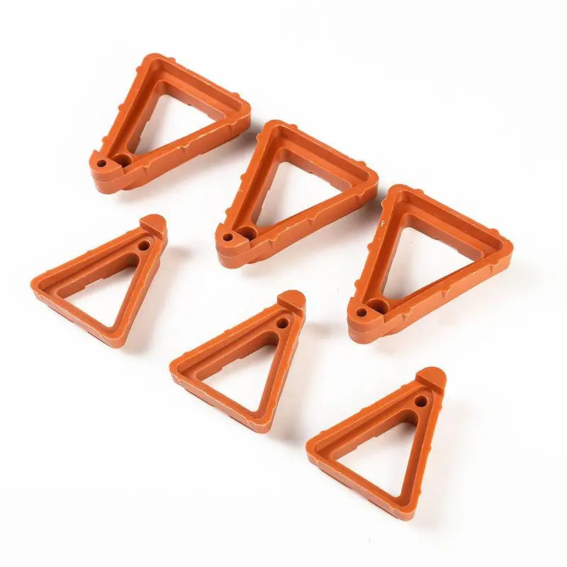 pieds pot fleurs orange noir triangulaires perforations pratique robuste