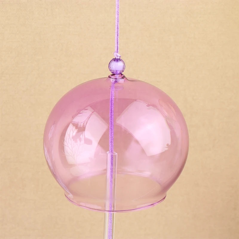cloche vent transparente traditionnelle japonaise rose vert jaune bleu clair motifs floraux