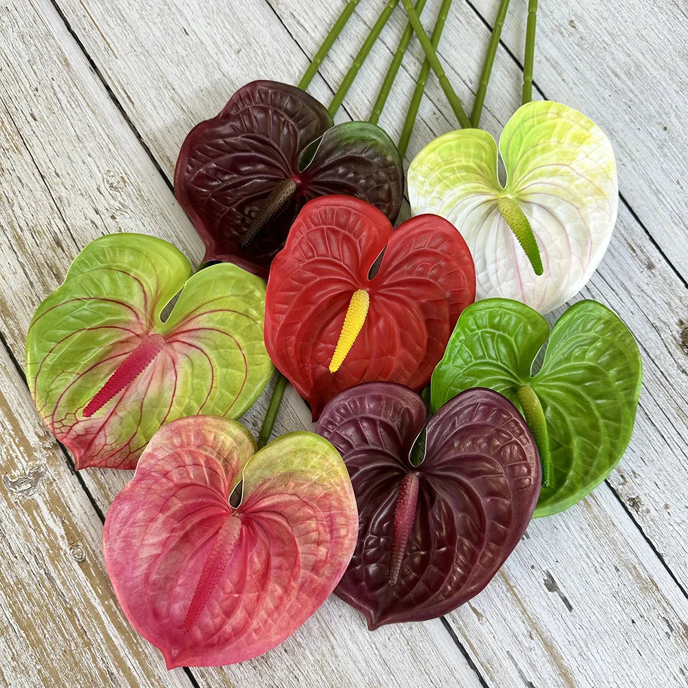 fleurs artificielles anthurium modernes multiple couleurs intérieur décoration mariage événements