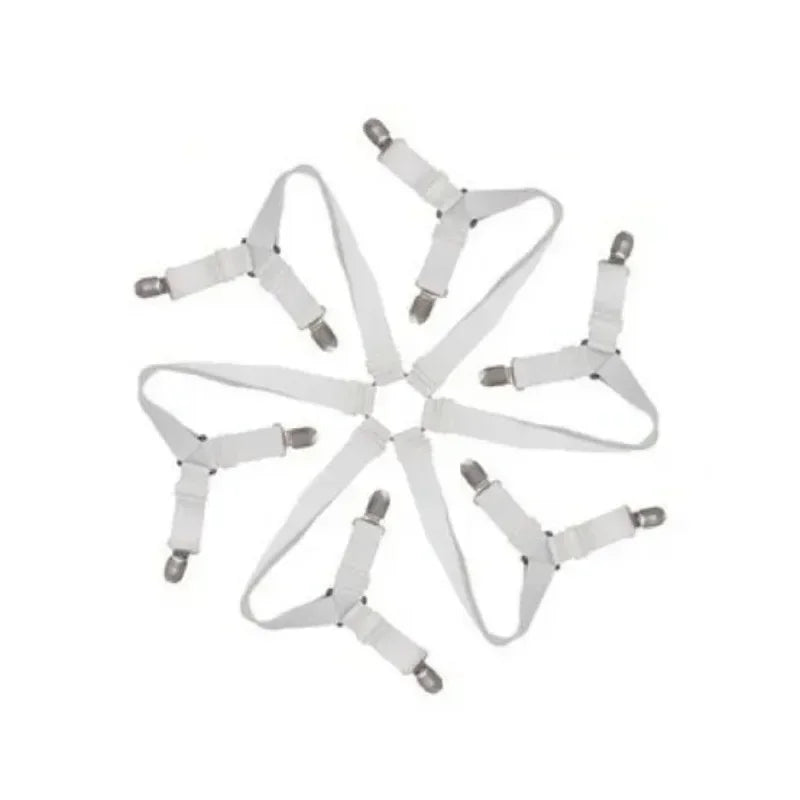 bretelles lit classiques clips métalliques noir blanc rayures horizontales réglables four piece set