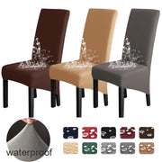 housses chaises marron foncé beige gris tissu côtelé moderne imperméables étanches facile