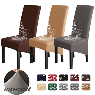 housses chaises marron foncé beige gris tissu côtelé moderne imperméables étanches facile