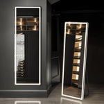 miroir pied moderne éclairage led blanc noir minimalisteintérieur