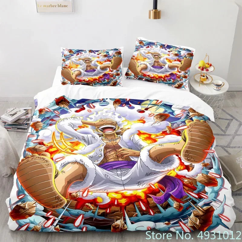 Housse de couette One Piece dans une chambre d'enfant décorée