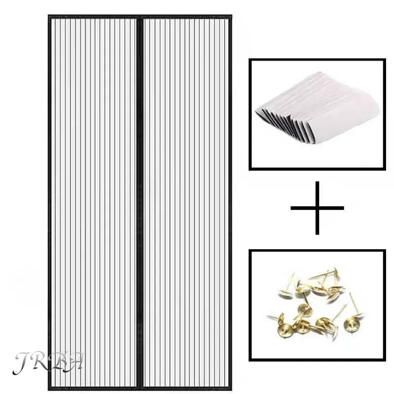 rideau porte magnétique anti moustiques noir semi transparent moderne minimaliste dorés adhésif