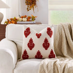 housse coussin décorative motif feuilles automne champignons moderne salon maison intérieur