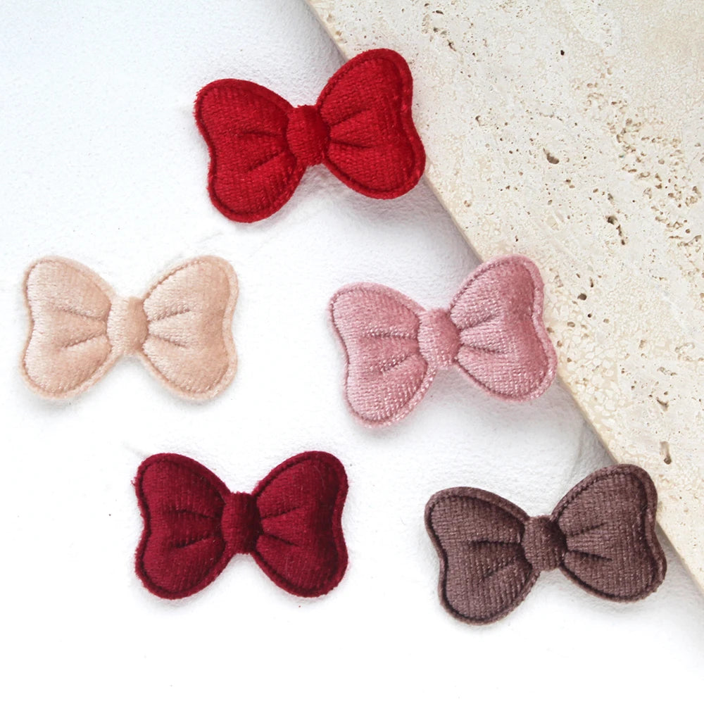 rubans forme nœud velours rouge beige rose pâle bordeaux marron classiques bijoux cheveux DIY