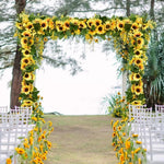guirlande fleurs tournesol artificielles jaune vert feuilles mariage extérieur décoration maison festive anniversaire babyshower